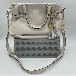 Michael Kors Megan Large White Satchel LIKE NEW
